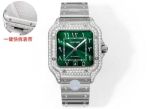 THB Factory Cartier Santos Middle East Version Tape Silver steel case with White diamonds diameter 39.8mm watch